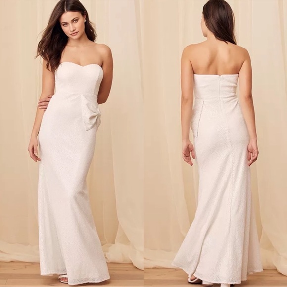 NEW Lulus Everlasting Joy White Sequin Strapless Mermaid Maxi Dress XS - Picture 1 of 1